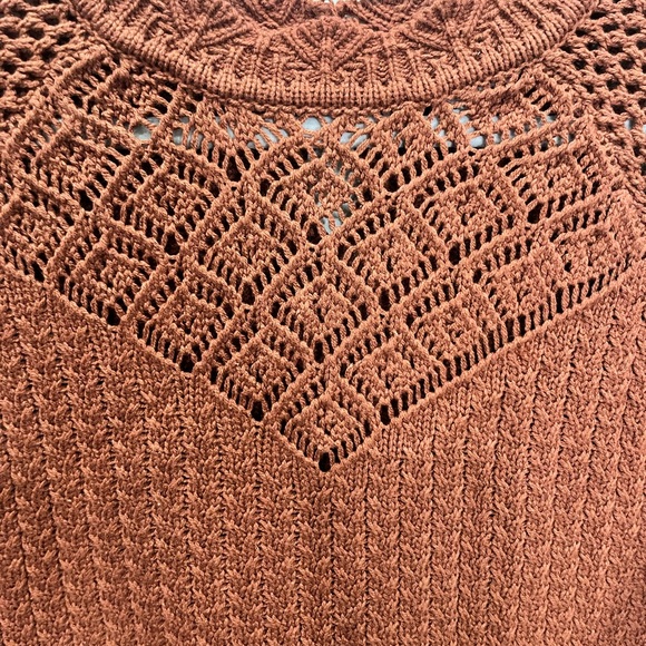 Sam Edelman Brown Loose Knit Sweater Detailed Sleeves Women’s Size XS - Picture 4 of 7